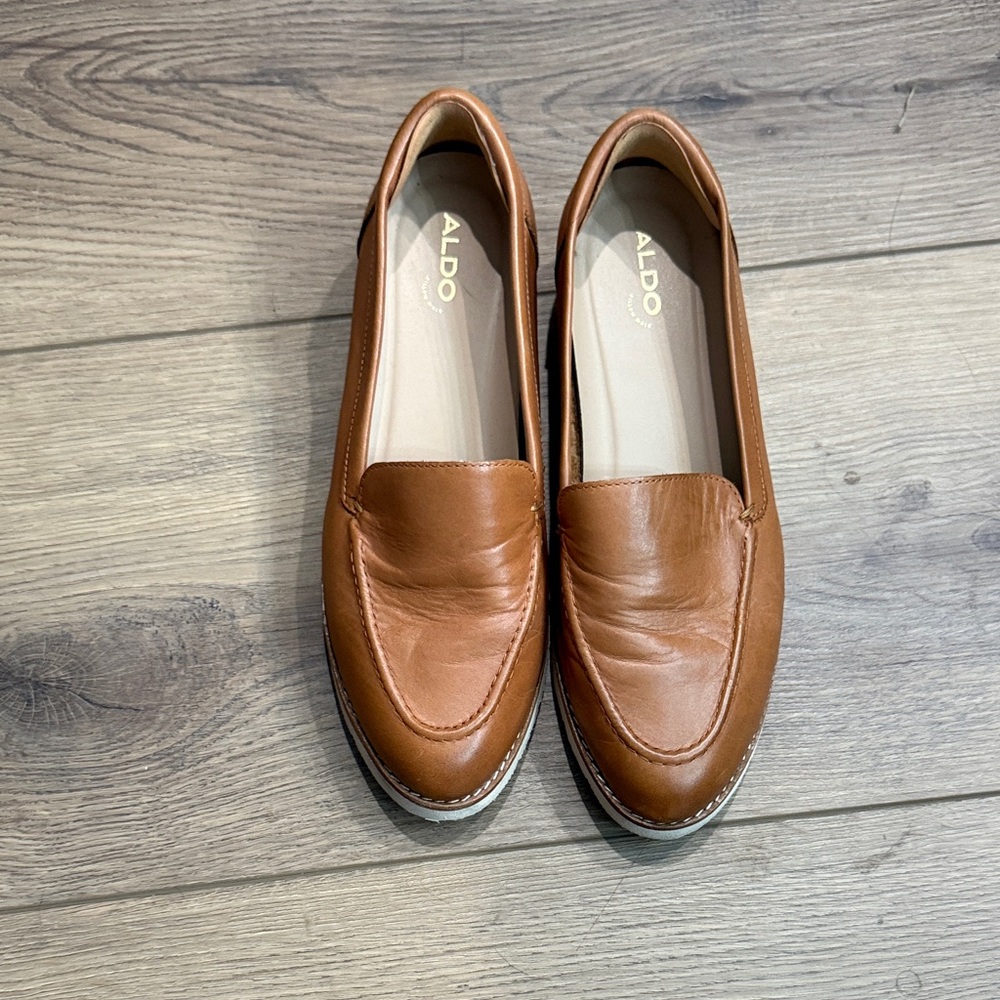 Aldo Tan Leather Slip-On Loafers